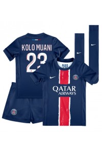 Fotbalové Dres Paris Saint-Germain Randal Kolo Muani #23 Dětské Domácí Oblečení 2024-25 Krátký Rukáv (+ trenýrky)